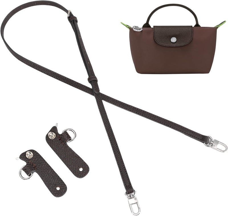 KOMHPS Purse Straps Replacement, Leather Handbag Crossbody Shoulder Strap Kit Adjustable for Mini Longcamp Tote Bag Women - Image 1